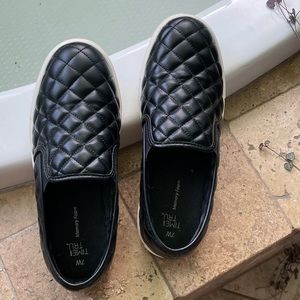 Time and Tru quilted black slip on shoes. CUTE
